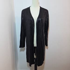 Jules & Leopold Silver Sequin Disco Style Embellished Cardigan Duster Size XL